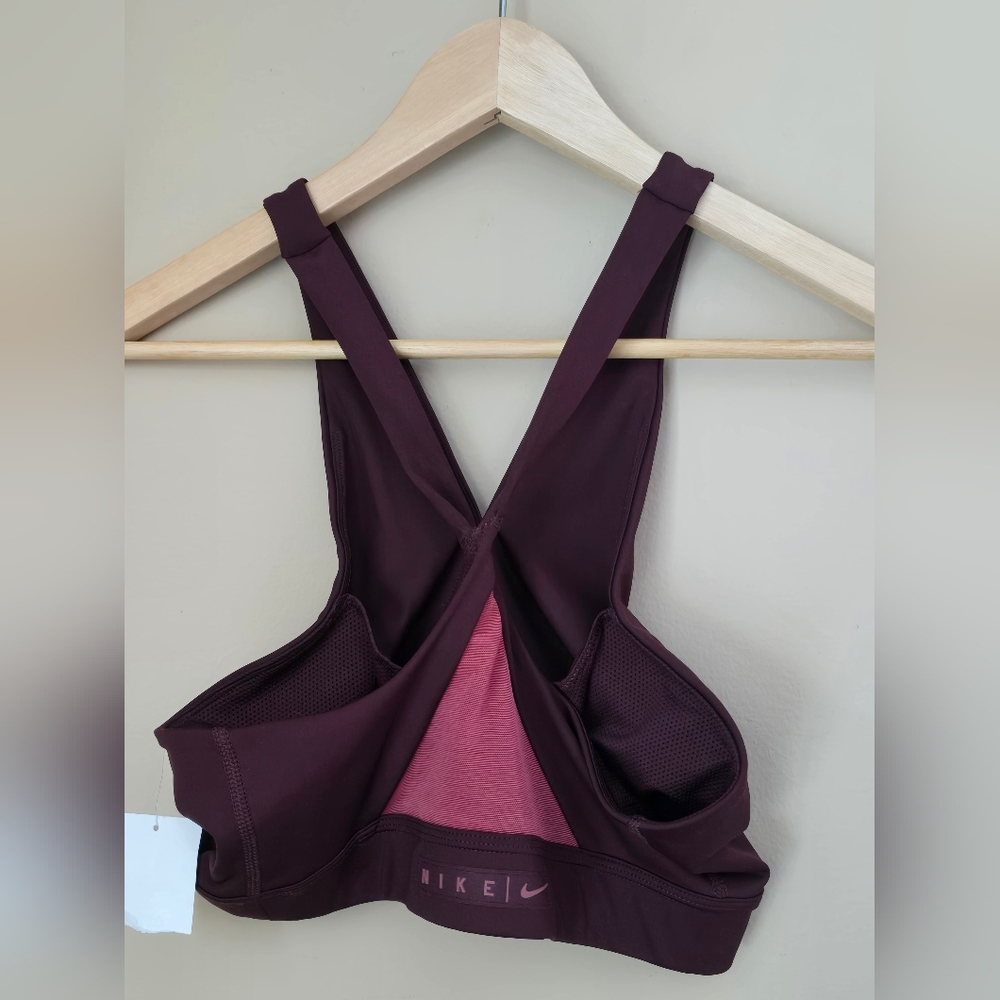 Women’s Nike Swoosh Bra Maroon - Picture 4 of 5